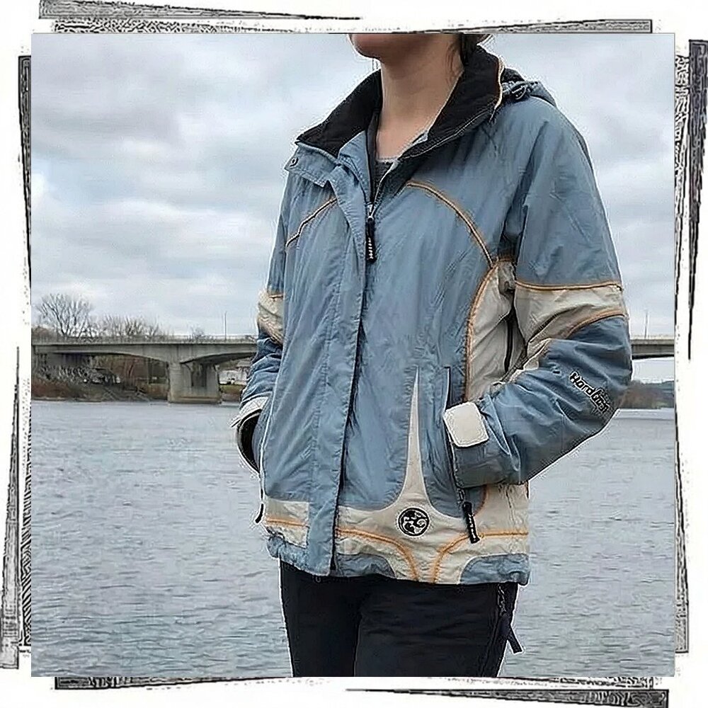 Blue & Cream w Orange Piping LightweightJacket w Gator & Vent Zips (S) Hardcore - Picture 3 of 9